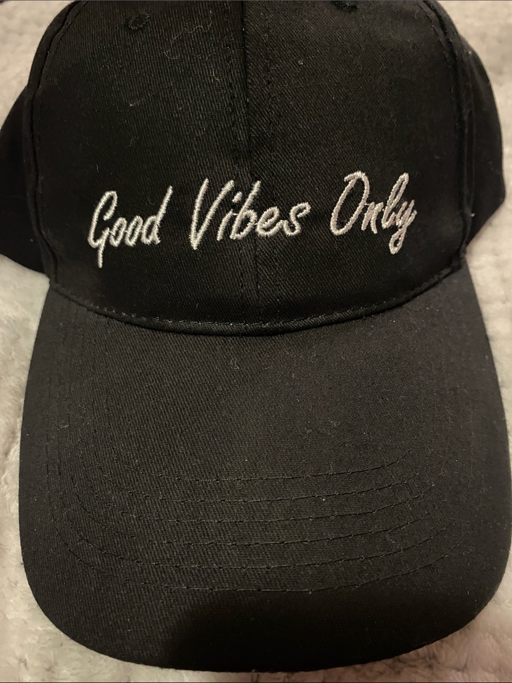 Good Vibes Only Black Baseball Cap - Unbranded